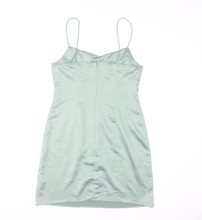 Topshop Women’s Green Size 10 Satin Slip Dress