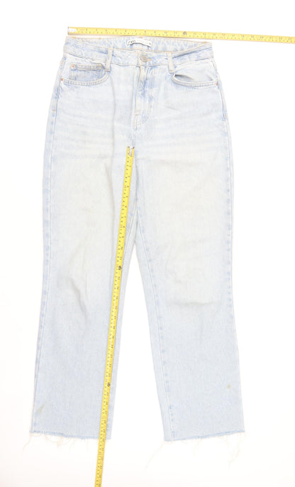Zara Women Light Blue High Rise Straight Denim Jeans Size 10