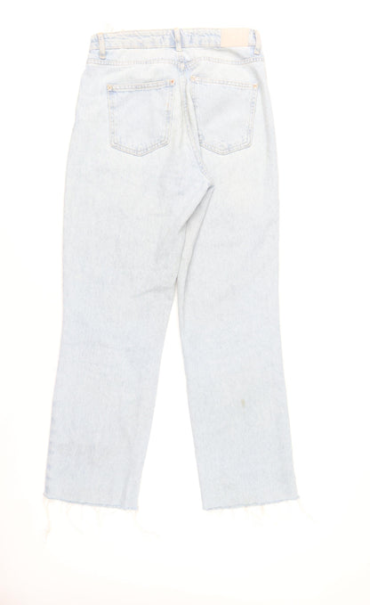 Zara Women Light Blue High Rise Straight Denim Jeans Size 10