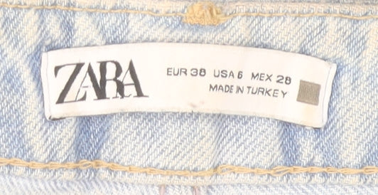 Zara Women Light Blue High Rise Straight Denim Jeans Size 10