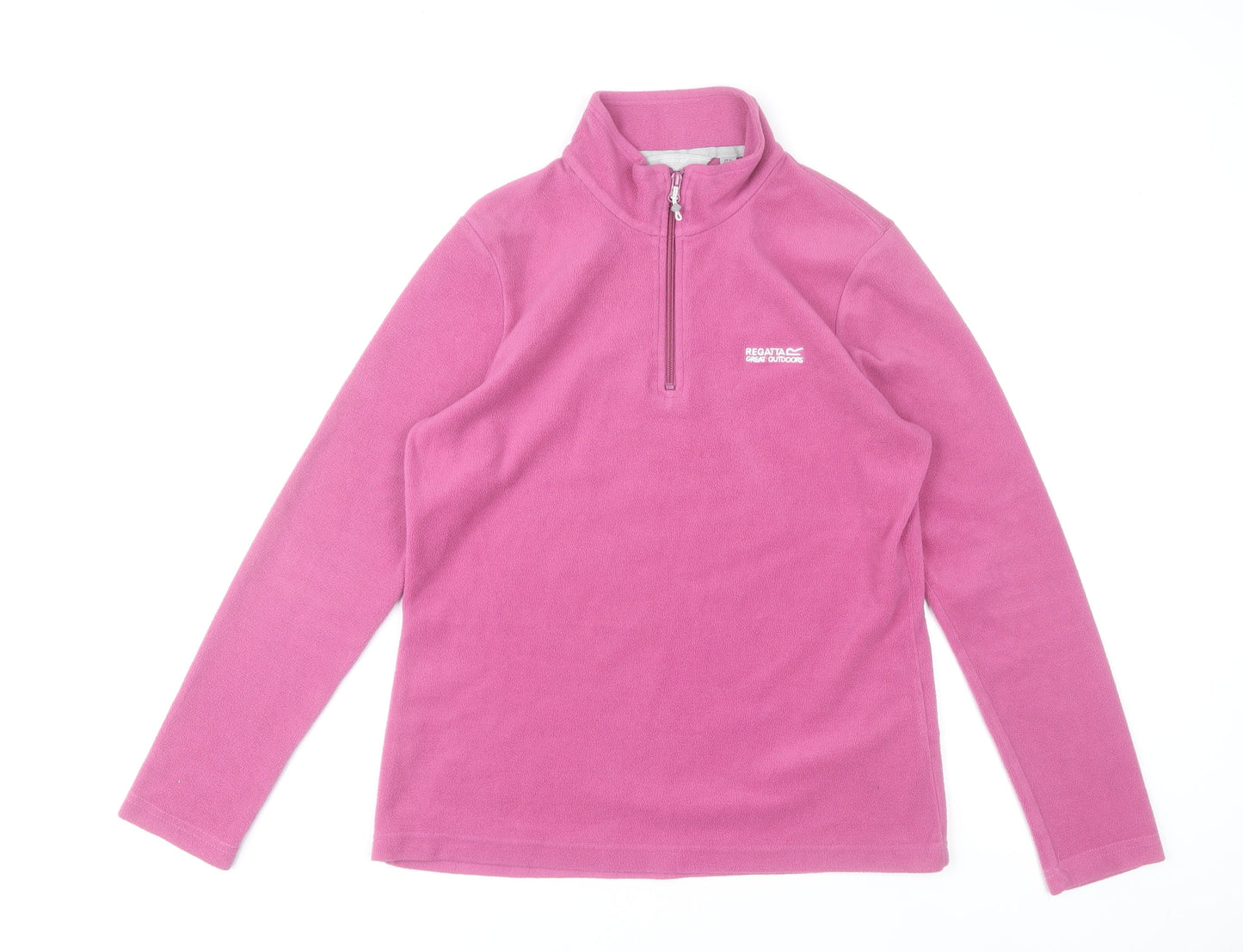 Regatta Women's Pink Fleece Pullover Sweatshirt UK 12 1/2 Zip Outdoor