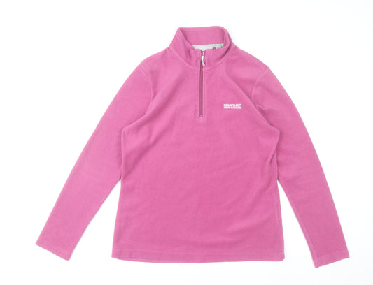 Regatta Women's Pink Fleece Pullover Sweatshirt UK 12 1/2 Zip Outdoor