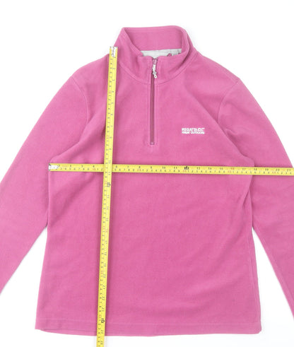 Regatta Women's Pink Fleece Pullover Sweatshirt UK 12 1/2 Zip Outdoor