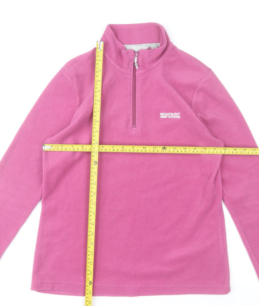 Regatta Women's Pink Fleece Pullover Sweatshirt UK 12 1/2 Zip Outdoor