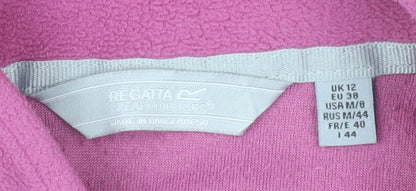 Regatta Women's Pink Fleece Pullover Sweatshirt UK 12 1/2 Zip Outdoor