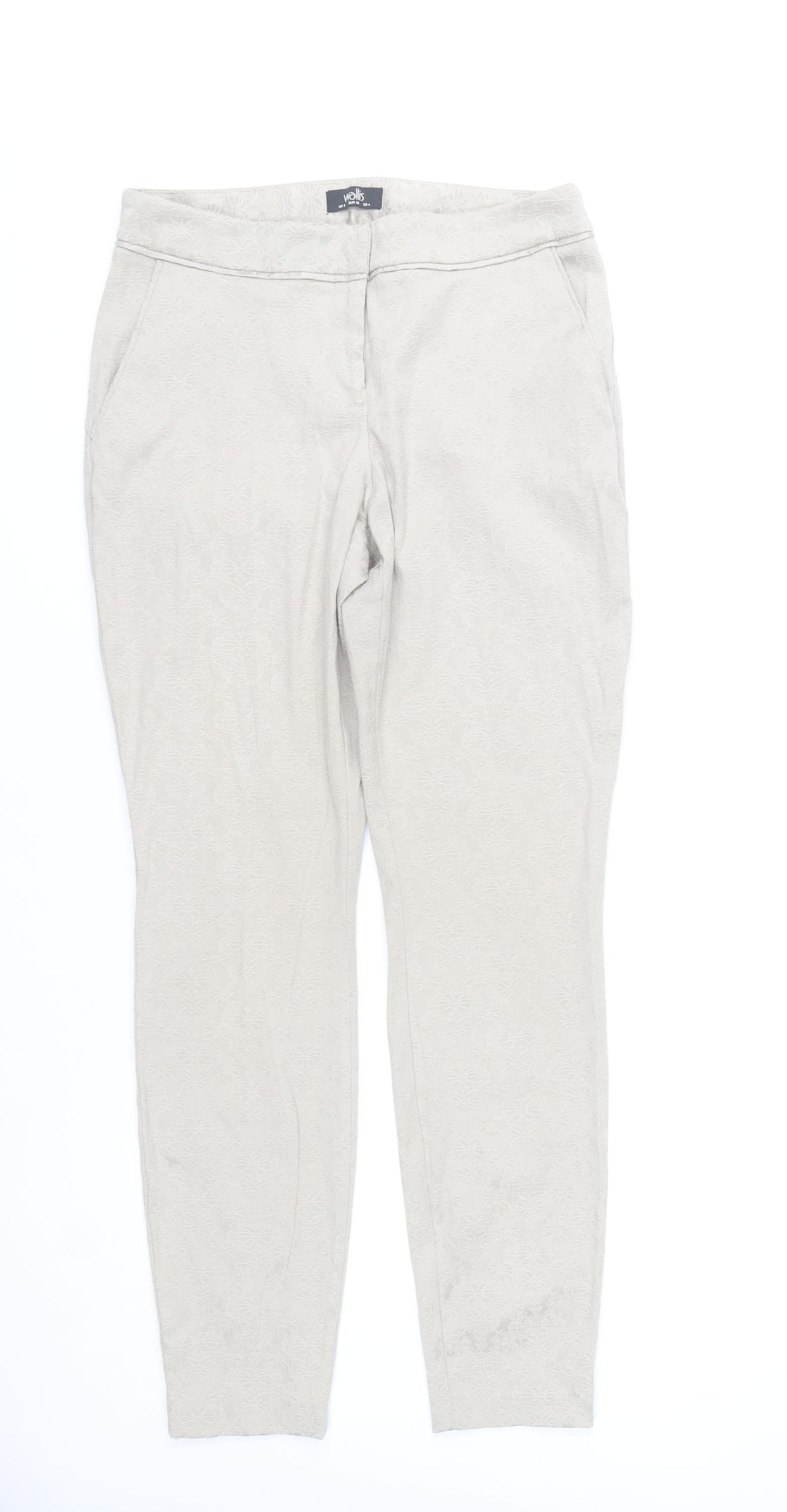 Wallis Women's Beige Slim Fit Stretch Trousers Size 8