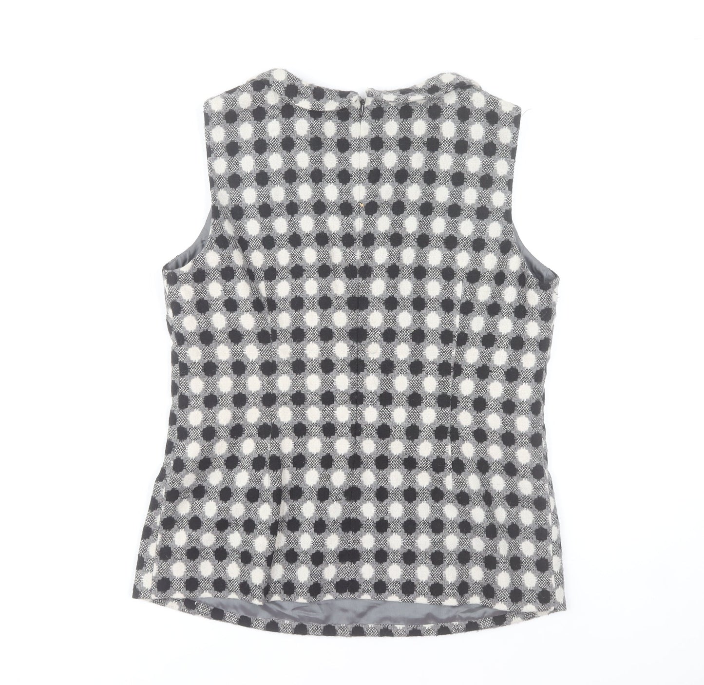 Antoni & Alison Women Grey Check Sleeveless Blouse UK 12
