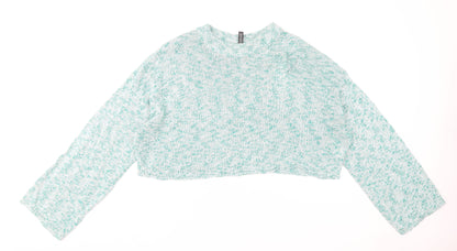 H&M Divided Women's Green Knit Crew Neck Pullover Jumper Size L