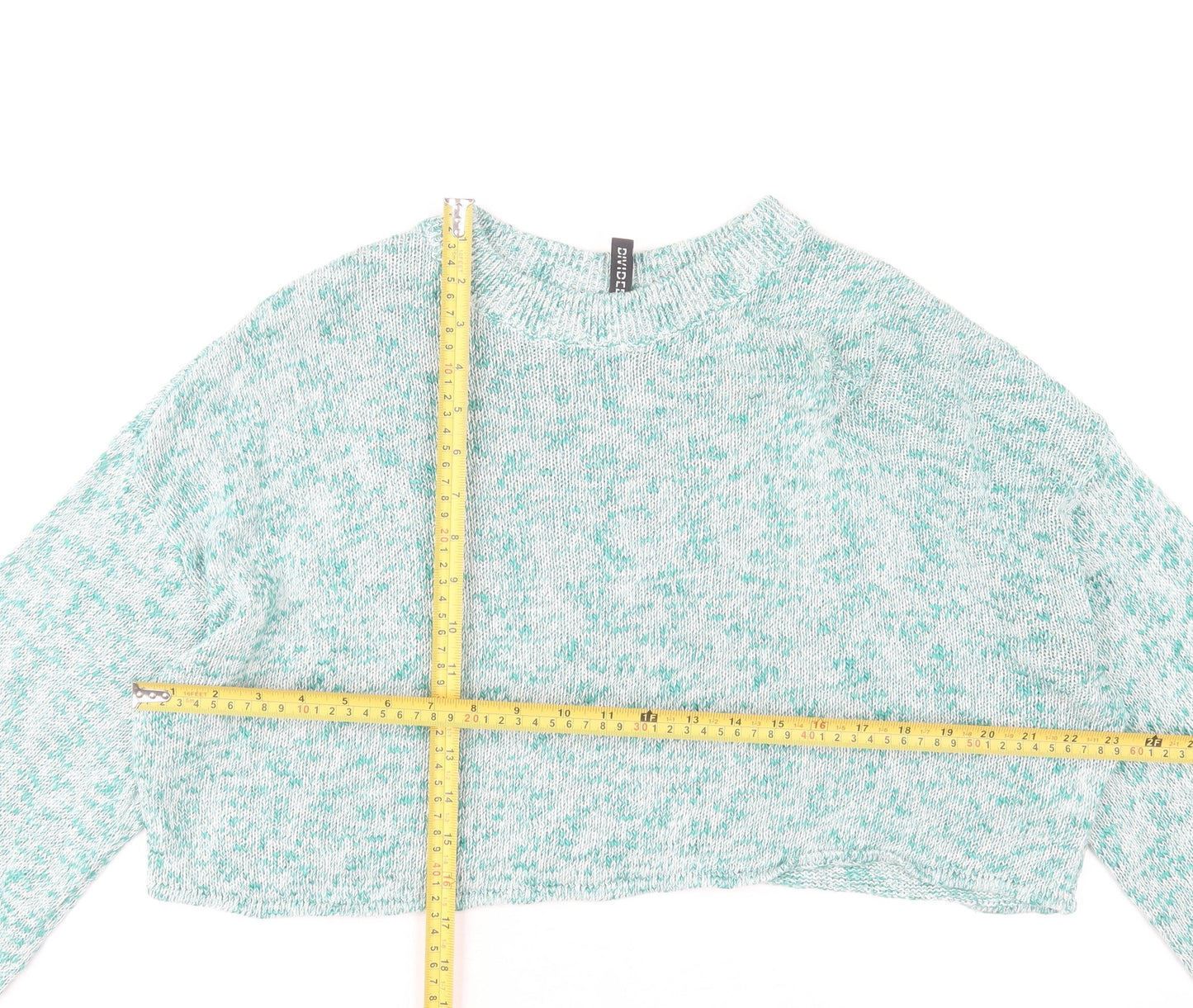 H&M Divided Women's Green Knit Crew Neck Pullover Jumper Size L