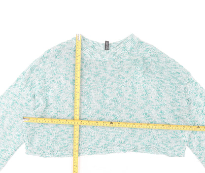 H&M Divided Women's Green Knit Crew Neck Pullover Jumper Size L