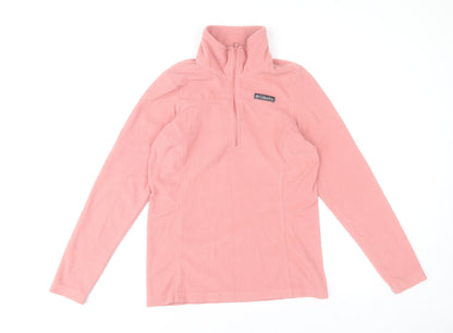 Columbia Women Pink Fleece 1/4 Zip Pullover Sweatshirt Size S