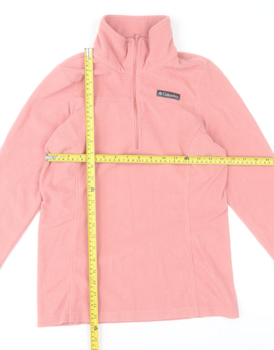 Columbia Women Pink Fleece 1/4 Zip Pullover Sweatshirt Size S
