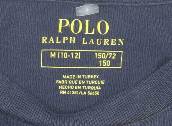 Boys UK Size 10-12 Years Ralph Lauren Blue Basic T-Shirt