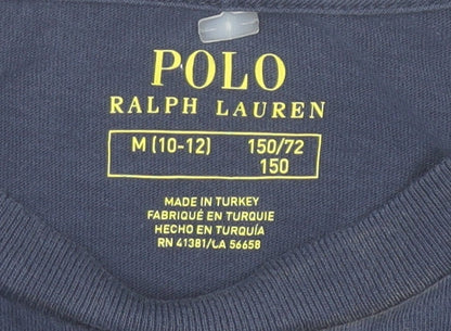 Boys UK Size 10-12 Years Ralph Lauren Blue Basic T-Shirt