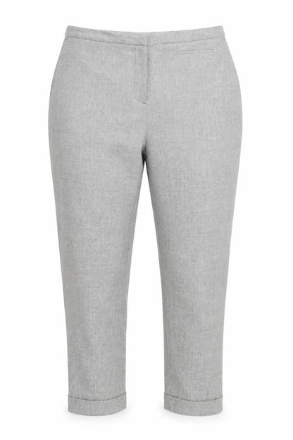 Jaeger Women Grey Size 14 Slim Fit Cropped Tailored Trousers