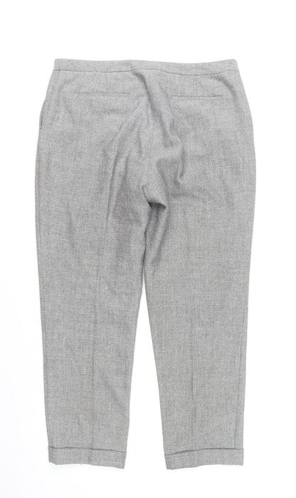 Jaeger Women Grey Size 14 Slim Fit Cropped Tailored Trousers