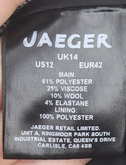 Jaeger Women Grey Size 14 Slim Fit Cropped Tailored Trousers