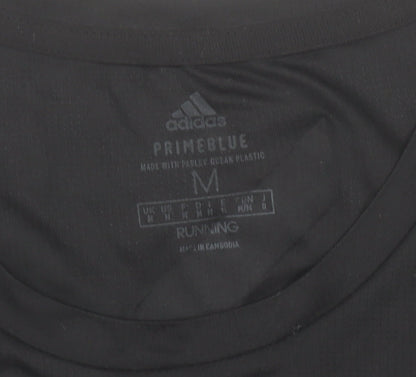 Adidas Men’s Black Primeblue Running T-Shirt M Lightweight Breathable