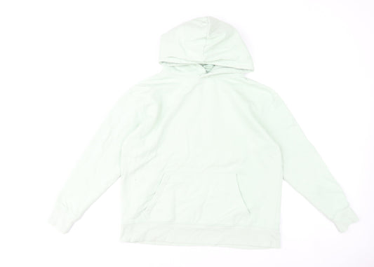 Additional front view of Dunnes Women Mint Green Pullover Hoodie Medium Cotton Blend