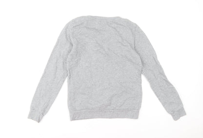 ONLY Women Grey Pullover Sweatshirt S Cotton Long Sleeve Casual