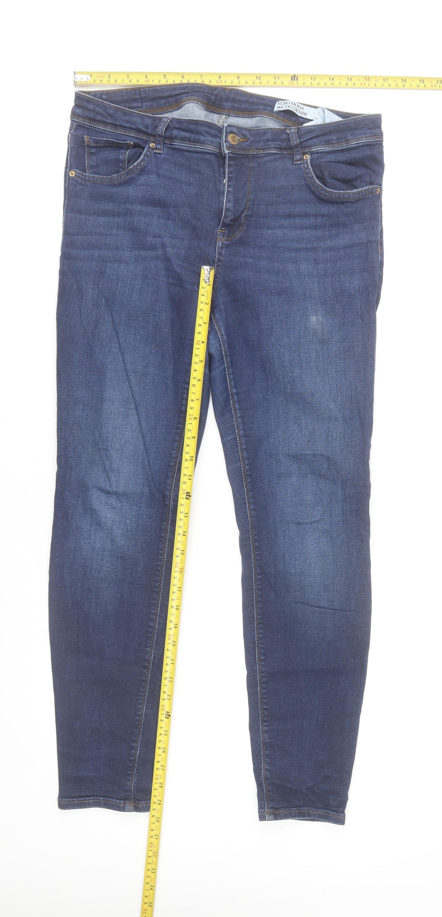 Vero Moda Men's Blue Denim Skinny Jeans XL Slim Fit Medium Wash