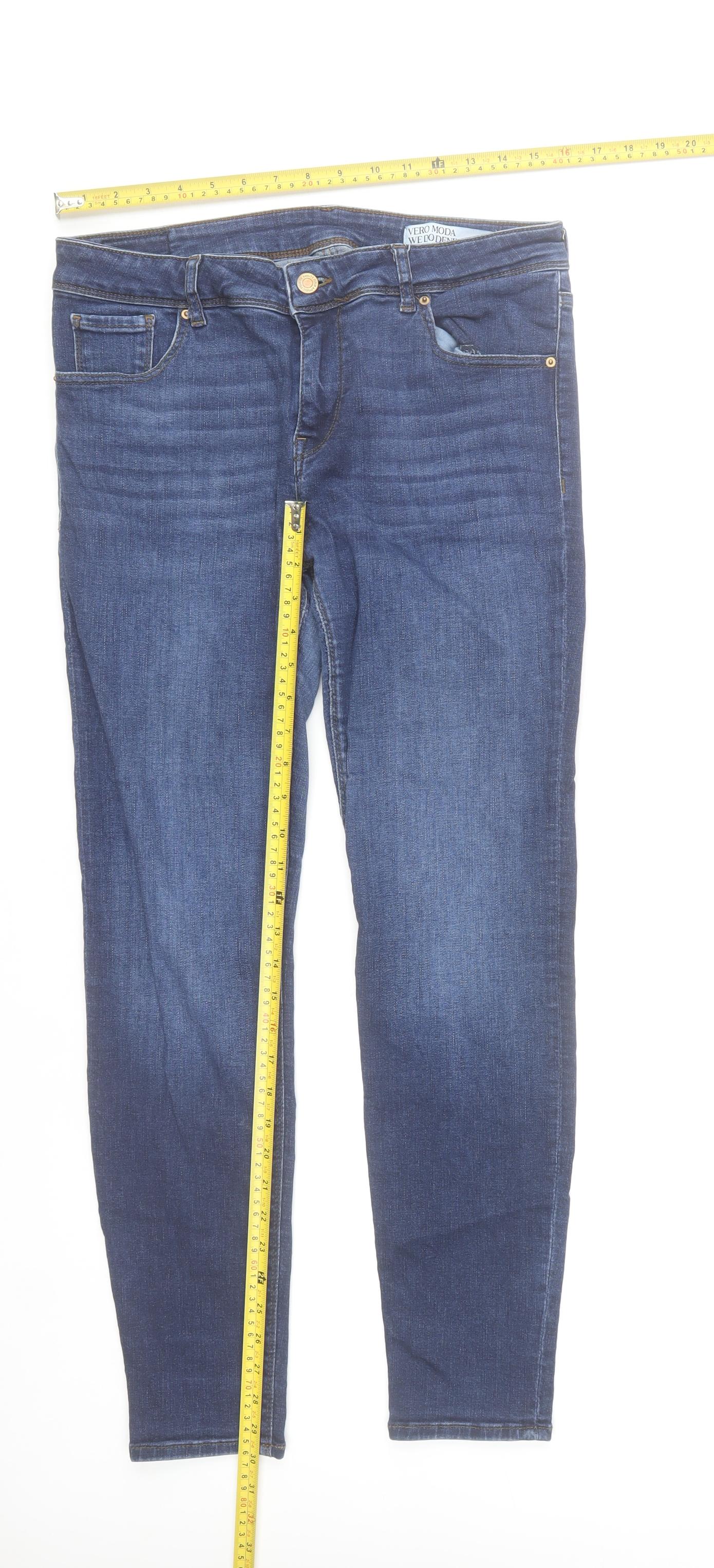 Vero Moda Women's Blue Skinny Denim Jeans XL Mid Rise Stretch