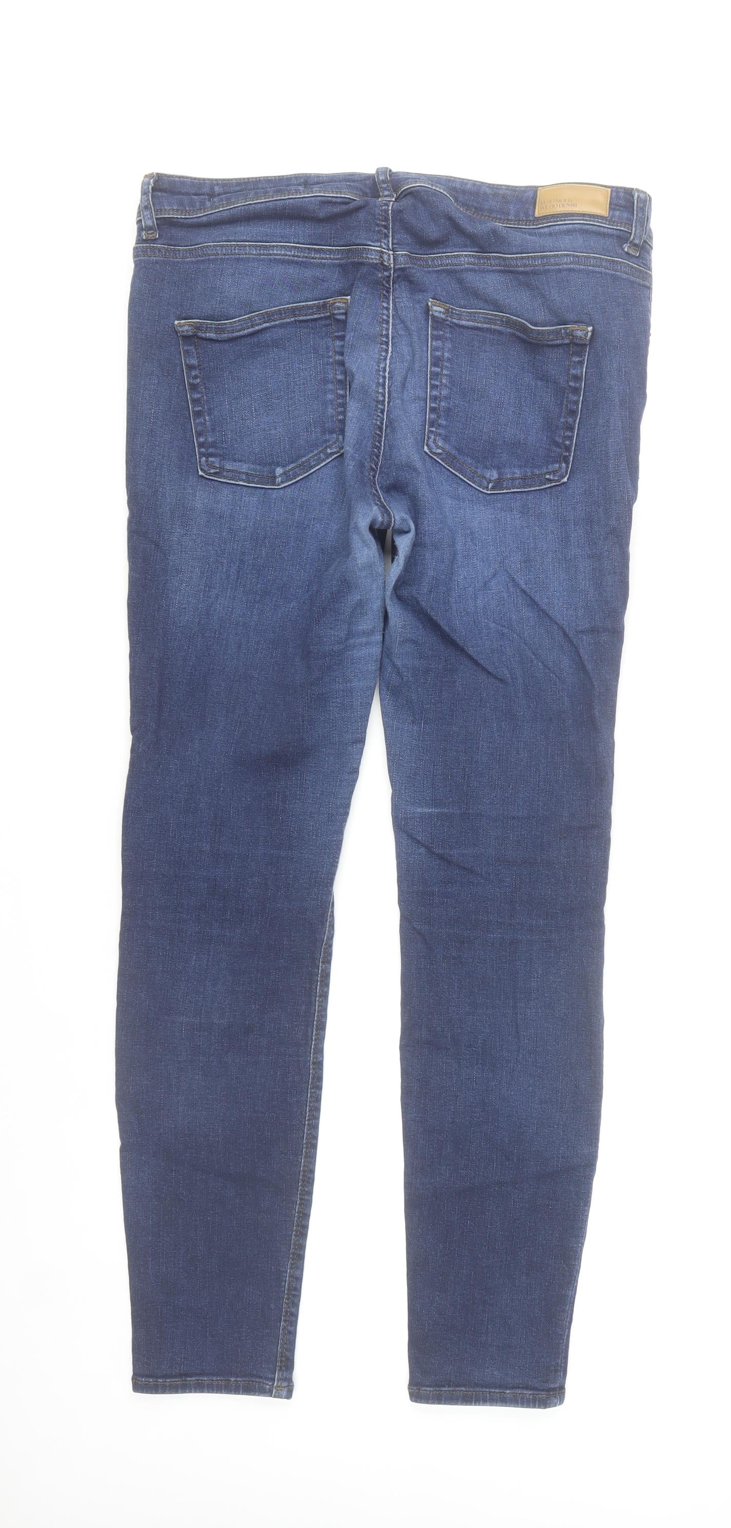 Vero Moda Women's Blue Skinny Denim Jeans XL Mid Rise Stretch