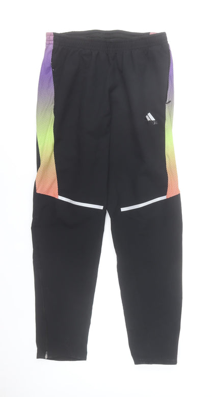 Adidas Men's Black Multicoloured Running Jogger Trousers Size M