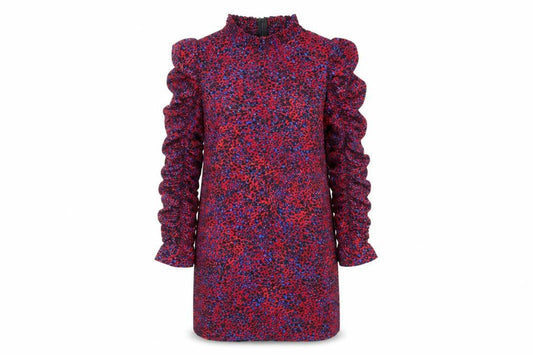 AX Paris Women’s Red Animal Print Shift Dress Size 12 Long Sleeve