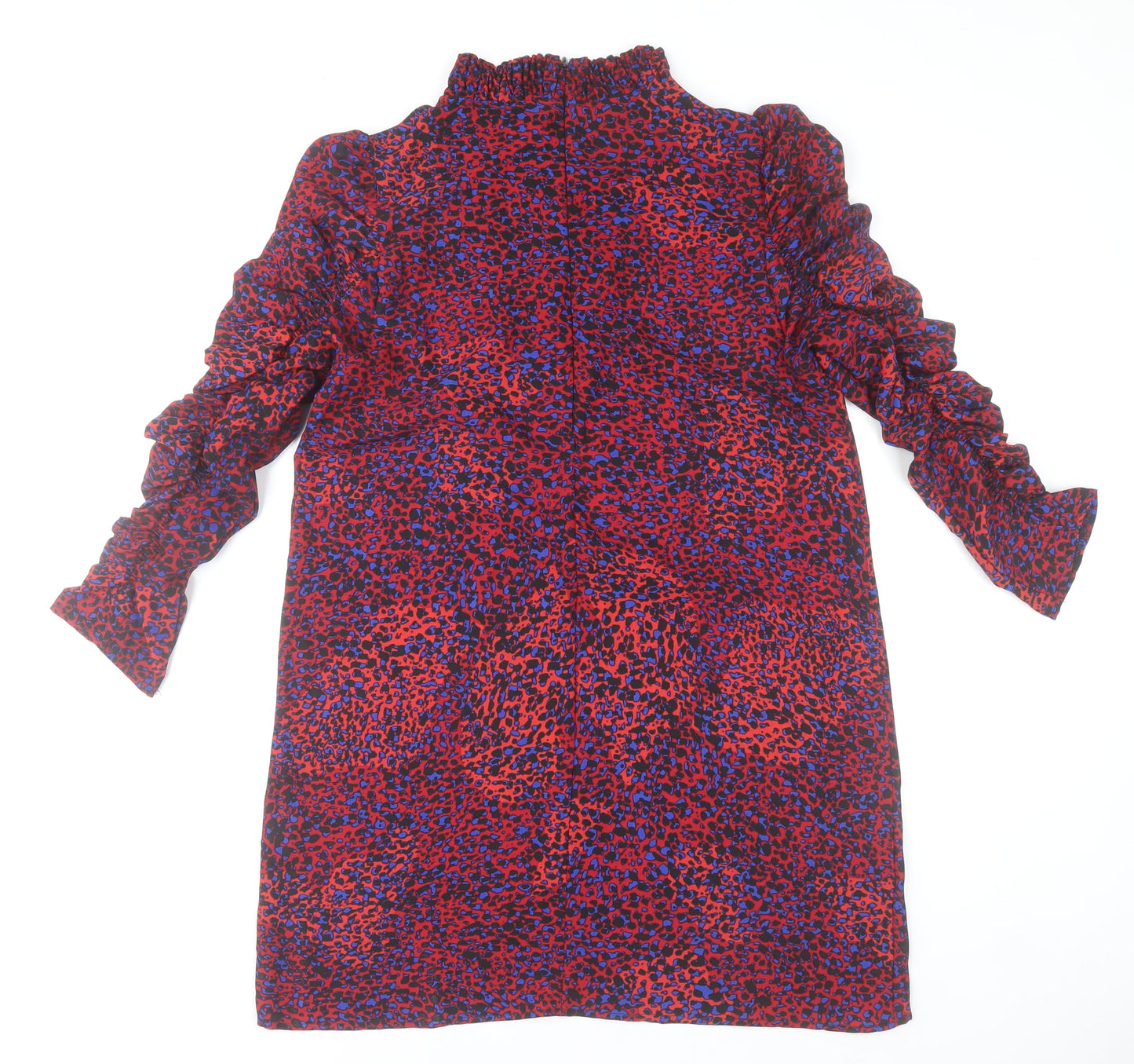 AX Paris Women’s Red Animal Print Shift Dress Size 12 Long Sleeve