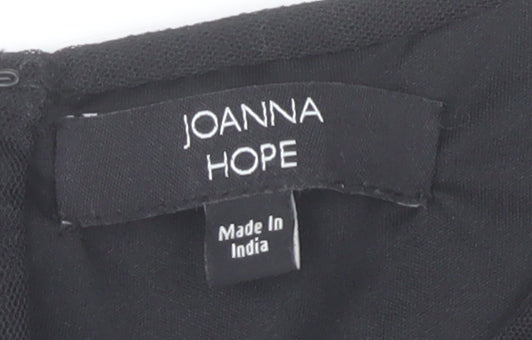 Joanna Hope Womens Black Beaded Fit & Flare Dress Size 12