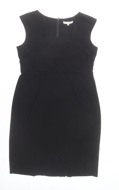 L.K. Bennett Women’s Black Sheath Work Dress Size 18 Sleeveless Knee Length