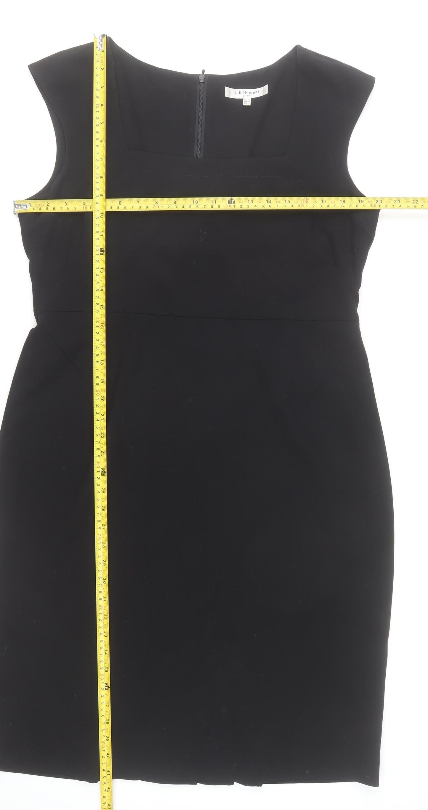 L.K. Bennett Women’s Black Sheath Work Dress Size 18 Sleeveless Knee Length