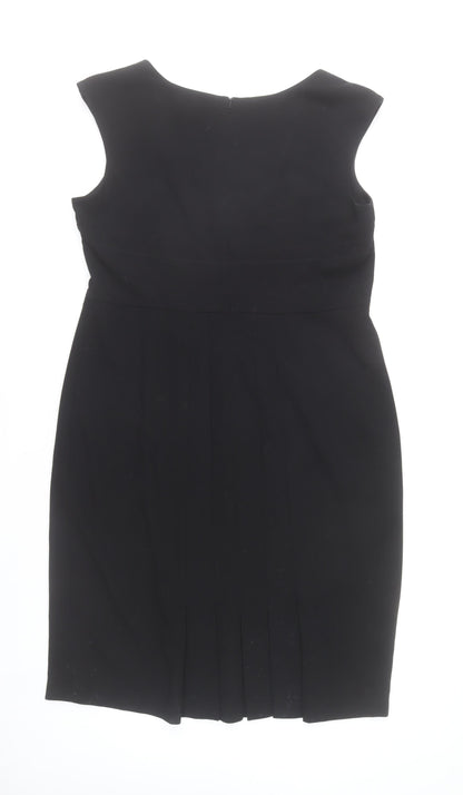 L.K. Bennett Women’s Black Sheath Work Dress Size 18 Sleeveless Knee Length