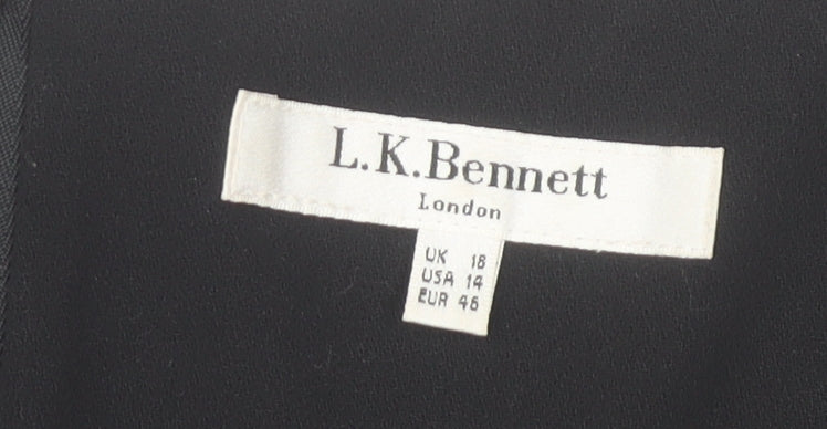 L.K. Bennett Women’s Black Sheath Work Dress Size 18 Sleeveless Knee Length