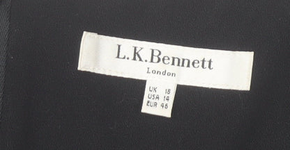 L.K. Bennett Women’s Black Sheath Work Dress Size 18 Sleeveless Knee Length