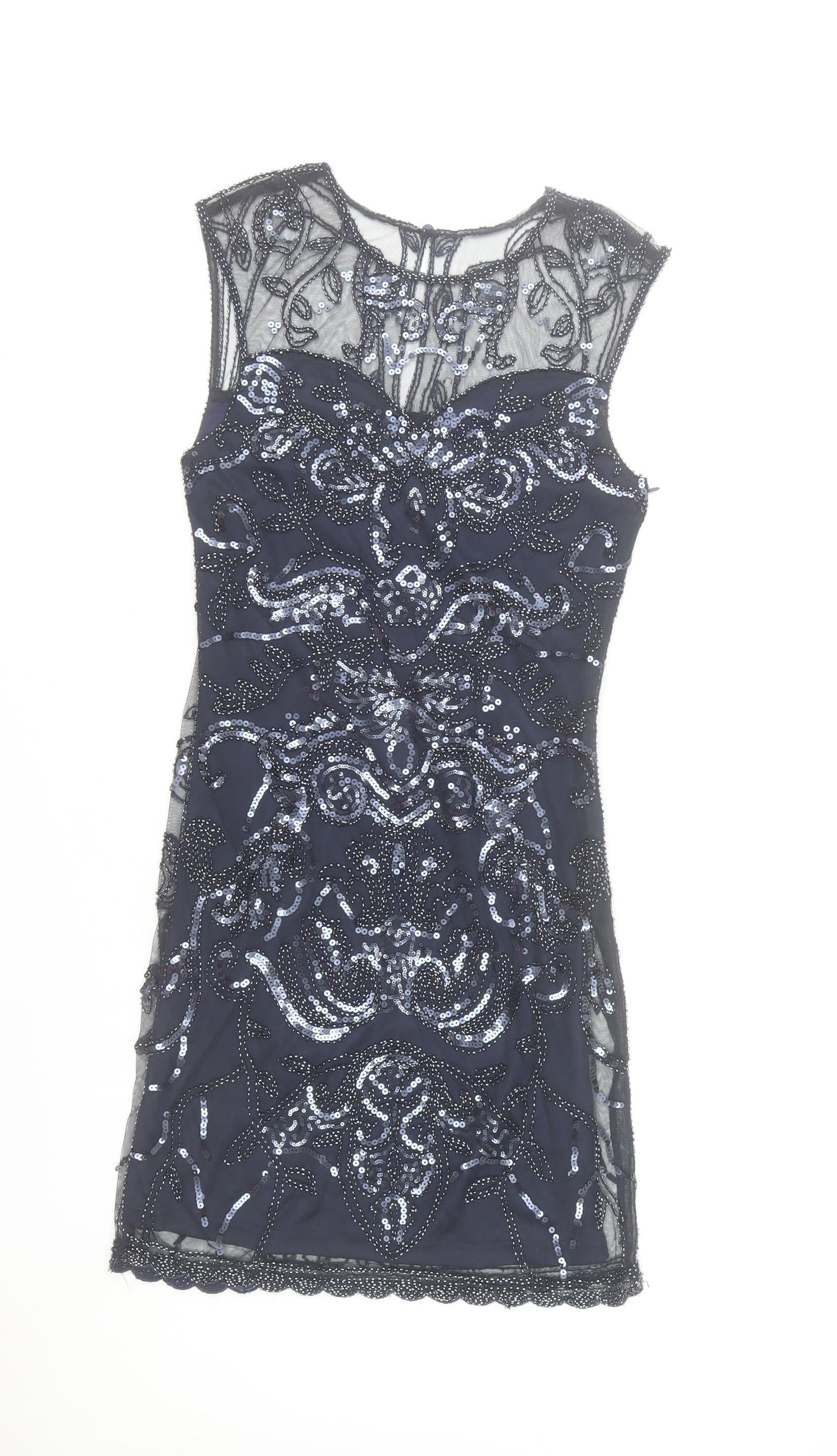 Lily McBee Women's Blue Sequin Bodycon Party Dress S