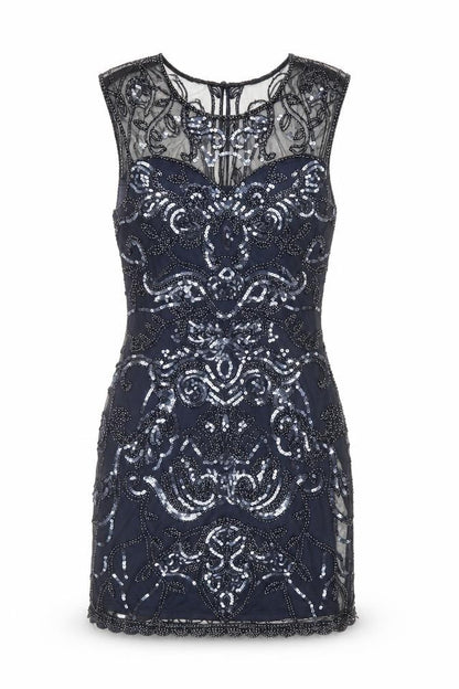 Lily McBee Women's Blue Sequin Bodycon Party Dress S