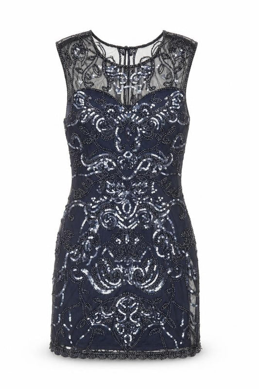 Lily McBee Women's Blue Sequin Bodycon Party Dress S