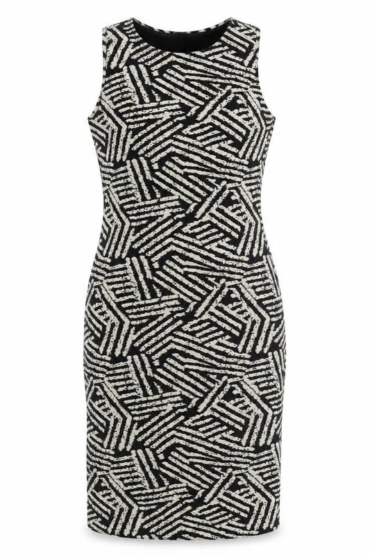 Apricot Women's Beige Black Geometric Bodycon Dress UK 12