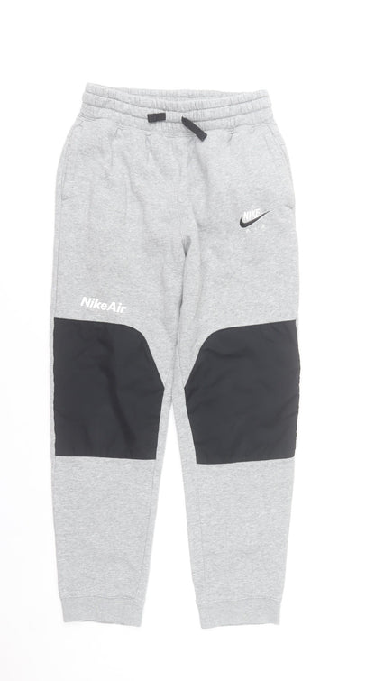 Nike Boys Grey Jogger Trousers 13-14 Years Cotton Blend Standard Fit