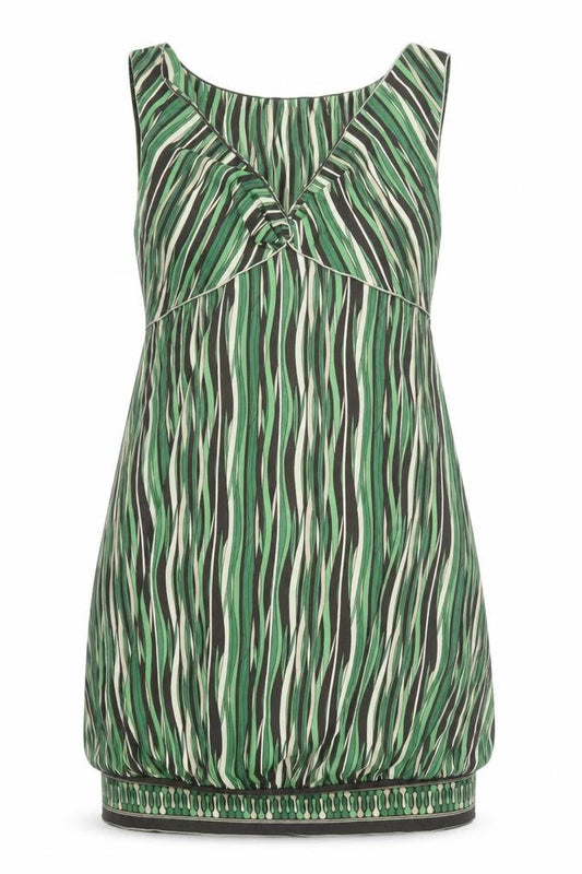 Max Studio Women Green Geometric Sleeveless Knee Dress M