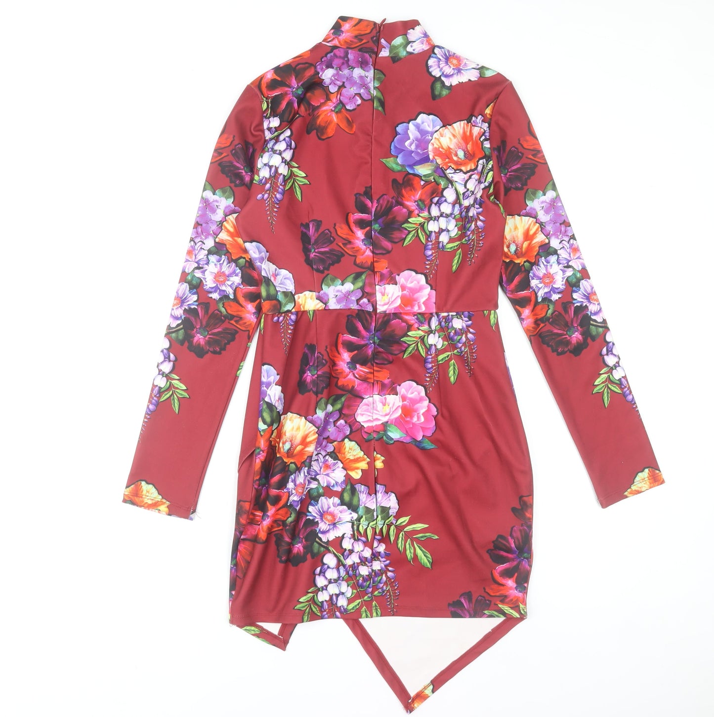 Ginger Fizz Women's Red Floral Long Sleeve Bodycon Dress M