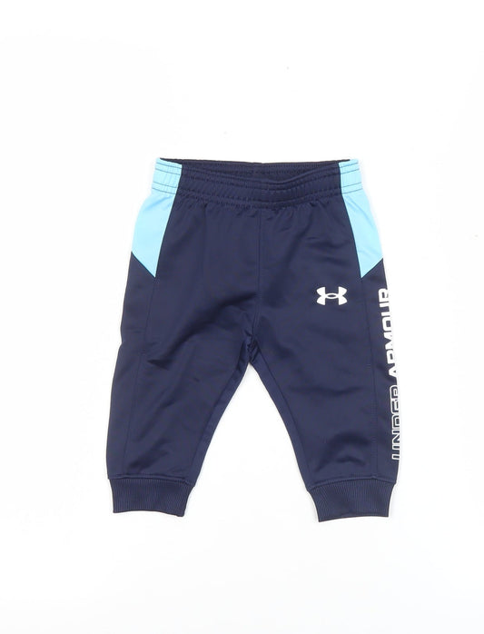 Under Armour Unisex Baby Blue Jogger Trousers 3-6 Months Polyester Blend