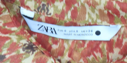 Zara Women's Multicoloured Long Sleeve Tunic Blouse Size S