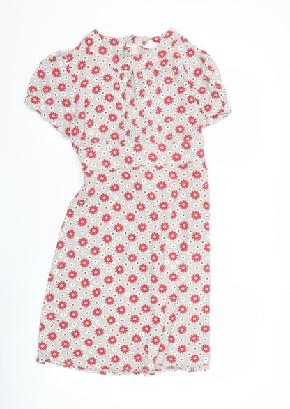 Circus Women’s Beige Floral A-Line Knee Length Dress Size 14