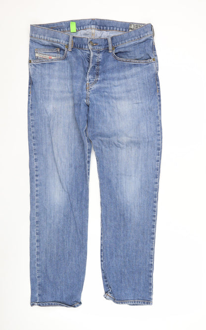 Diesel Mens Blue Straight Denim Jeans Size 32 Regular