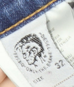 Diesel Mens Blue Straight Denim Jeans Size 32 Regular