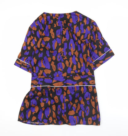 Selected Femme Women's Multicoloured Animal Print Lyocell Blouse Size 8