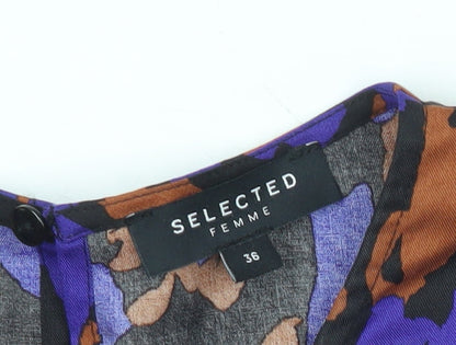 Selected Femme Women's Multicoloured Animal Print Lyocell Blouse Size 8